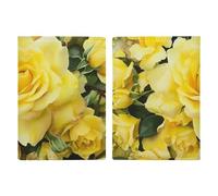 Reisepasshülle mit gelbem Rosen-Aufdruck, Reisepasshülle für Reisen, Reisepasskarten, Brieftaschenschutz, RFID-blockierend, Leder-Kartenetui für Damen und Herren, gelbe Rose, 20,3 x 13,8 cm, modern,