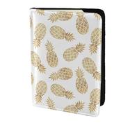 Reisepasshülle mit goldenem Ananas-Hintergrund, Reiseutensilien, Karten- und Reisepass-Anti-Diebstahl-Brieftasche, Größe passend für alle gängigen Reisepässe