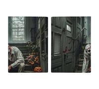 Reisepasshülle mit Halloween-Horror-Motiv, handgefertigt, mit Karten- und Ticketschlitz, einfacher Zugriff, Reisepasshülle, Reisepasshülle für Damen und Herren, Stil, 20,3 x 13,8 cm, Stil:,