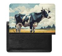 Reisepasshülle mit handgezeichneter Kuh-Motiv, sichere Reisebrieftasche, PU-Leder, Kreditkarten, Reisepass, Organizer, Tasche für Damen und Herren, weiß, Einheitsgröße, modern, weiß, Einheitsgröße,