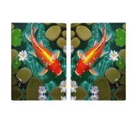 Reisepasshülle mit japanischem Karpfen-Motiv, Reisepasshülle für Reisen, Reisepass, Kartenhülle, RFID-blockierend, Leder, Kartenetui für Damen und Herren, japanischer Karpfen, 20,3 x 13,8 cm,