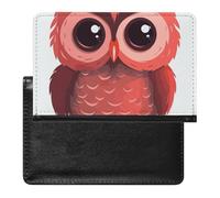 Reisepasshülle mit Kartenfächern, Leder, Cartoon-Design, Shiba Inu, wasserdicht, Reisepasshülle für Reisen, Niedliche rote Eule, Einheitsgröße