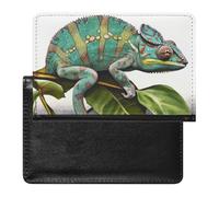 Reisepasshülle mit Kartenfächern, Leder, Mackinac-Hängebrücke, wasserdicht, Reisepasshülle für Reisen, chameleon, Einheitsgröße