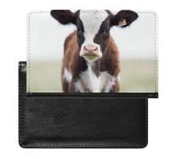 Reisepasshülle mit Kartenfächern, Leder, niedliche Kirsche, wasserdicht, Reisepasshülle für Reisen, kuh, Einheitsgröße