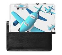 Reisepasshülle mit Kartenfächern, Leder, Reisepasshalter, Flugzeug, wasserdicht, Reisepasshülle für Reisen, Flugzeig, Einheitsgröße