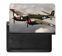 Reisepasshülle mit Kartenfächern, Leder, Reisepasshalter, Flugzeugjets, wasserdicht, Reisepasshülle für Reisen, 2. Weltkrieg Flugzeug, Einheitsgröße