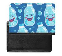 Reisepasshülle mit Kartenfächern, Leder, Reisepasshalter, Mann, der auf einem Elefanten reitet, wasserdicht, Reisepasshülle für Reisen, Wasserflaschen-Muster, Einheitsgröße