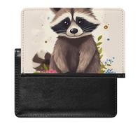 Reisepasshülle mit Kartenfächern, Leder, Reisepasshalter, Tier, Braun, Kuh, wasserdicht, Reisepasshülle für Reisen, Waschbär, Einheitsgröße