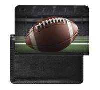 Reisepasshülle mit Kartenfächern, Leder, Reisepasshülle, bunt, wasserdicht, Reisepasshülle für Reisen, American Football, Einheitsgröße