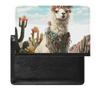 Reisepasshülle mit Kartenfächern, Leder, Reisepasshülle, polnisches Volkskunst-Muster, wasserdicht, Reisepasshülle für Reisen, Mexikanisches Lama-Grün, Einheitsgröße