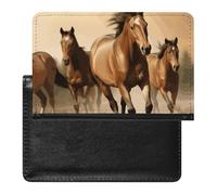 Reisepasshülle mit Kartenfächern, Leder, Reisepasshülle, rote Lippen mit Diamanten, wasserdicht, Reisepasshülle für Reisen, Pferde, Einheitsgröße