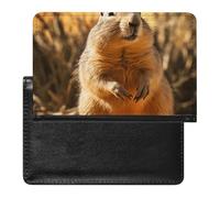 Reisepasshülle mit Kartenfächern, Leder, Reisepasshülle, Schlafendes Kaninchen, wasserdicht, Reisepasshülle für Reisen, Handgezeichnetes Murmeltier, Einheitsgröße