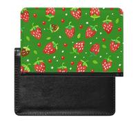 Reisepasshülle mit Kartenfächern, Leder, Reisepasshülle, Schwarz und Weiß, Katze, wasserdicht, Reisepasshülle für Reisen, Grünes Muster, Einheitsgröße