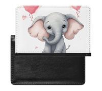 Reisepasshülle mit Kartenfächern, Leder, Reisepasshülle, Thunfisch, Thunnus, wasserdicht, Reisepasshülle für Reisen, Niedlicher Cartoon-Elefant, Einheitsgröße