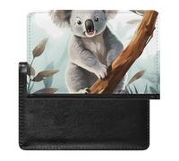 Reisepasshülle mit Kartenfächern, Leder, Reisepasshülle, tropische Früchte, Ananas, wasserdicht, Reisepasshülle für Reisen, Koala und Schmetterling, Einheitsgröße