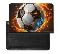 Reisepasshülle mit Kartenfächern, Leder, Reisepasshülle, tropische Früchte, Ananas, wasserdicht, Reisepasshülle für Reisen, Cooler Fußball, Einheitsgröße