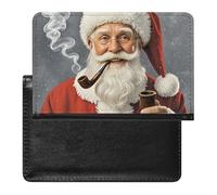 Reisepasshülle mit Kartenfächern, Leder, Retro-Stil, Kaninchen, wasserdicht, Reisepasshülle für Reisen, Weihnachtsmann, Einheitsgröße