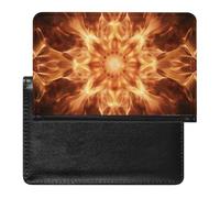 Reisepasshülle mit Kartenfächern, Leder, schönes Flammenmuster, wasserdicht, Reisepasshülle für Reisen, Schönes Flammenmuster, Einheitsgröße