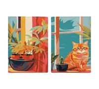 Reisepasshülle mit Katzen-Illustration, ultradünn, PU-Leder, Reisedokumenten-Organizer, kompakt, Premium, internationaler US-Pass, Schutzhülle für Damen und Herren