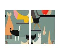 Reisepasshülle mit Katzenmotiv, Motiv: Mitte des Jahrhunderts, schlanke Reisepasshülle für Reiseutensilien, kompakte Reisepasshülle, leichte Brieftasche für Reisen, Stil, 20,3 x 13,8 cm, Stil:,