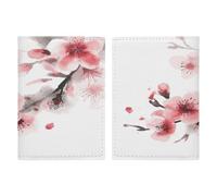 Reisepasshülle mit Kirschblumen-Motiv, ultradünn, PU-Leder, Reisedokumenten-Organizer, kompakt, Premium, internationaler US-Pass, Schutzhülle für Damen und Herren