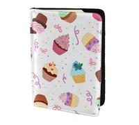 Reisepasshülle mit köstlichem Cupcake-Druck, Reiseutensilien, Karten- und Reisepass-Anti-Diebstahl-Brieftasche, Größe passend für alle gängigen Reisepässe