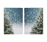 Reisepasshülle mit Kreditkartenfächern und Bordkarten-Schlitz, Motiv: Merry Christmas Pine Tree für Reisepässe, Kreditkarten, Bordkarten