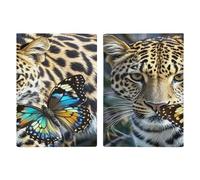 Reisepasshülle mit Leoparden- und Schmetterlings-Motiv, ultradünn, PU-Leder, Reisedokumenten-Organizer, kompakt, Premium-internationaler US-Reisepassschutz für Damen und Herren