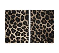 Reisepasshülle mit Leopardenmuster, Kartenetui für Reisen, Reisepass, Kartenschutz, Brieftasche, RFID-blockierend, Leder, Kartenetui für Damen und Herren, schwarzer Leopardenmuster, Schwarz, Schwarzes