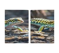 Reisepasshülle mit Leopardenmuster "Little Gecko", ultradünn, PU-Leder, Reisedokumenten-Organizer, kompakt, Premium, internationaler US-Pass, Schutzhülle für Damen und Herren