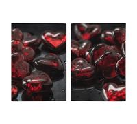 Reisepasshülle mit Leopardenmuster, PU-Leder, schlankes Kartenetui für Damen und Herren, Ledertasche, Reisezubehör, Viele rote Muster, 20.3x13.8cm