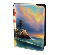 Reisepasshülle mit Leuchtturm-Diamant-Malerei, Reiseutensilien, Karte und Reisepass, Anti-Diebstahl-Brieftasche, Größe passend für alle gängigen Reisepässe