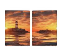 Reisepasshülle mit Leuchtturm im Sonnenuntergang, ultradünn, PU-Leder, Reisedokumenten-Organizer, kompakt, Premium, internationaler US-Pass, Schutzhülle für Damen und Herren