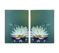 Reisepasshülle mit Libelle mit Seerose, bedruckt, Reisepasshülle für Reisen, Reisepass, Kartenhülle, RFID-blockierend, Leder, Kartenetui für Damen und Herren, Libelle mit Wasser, Libelle mit Seerose,