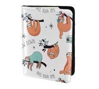 Reisepasshülle mit lustigem Faultier-Musikdruck, Reisezubehör, Karte und Reisepass, Anti-Diebstahl-Brieftasche, Größe passend für alle gängigen Reisepässe