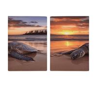 Reisepasshülle mit Meeresschildkröten-Sonnenuntergang, ultradünn, PU-Leder, Reisedokumenten-Organizer, kompakt, Premium-internationaler US-Pass, Schutzhülle für Damen und Herren