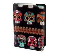 Reisepasshülle mit mexikanischem Totenkopf-Druck, Reiseutensilien, Karten- und Reisepass-Anti-Diebstahl-Brieftasche, Größe passend für alle gängigen Reisepässe