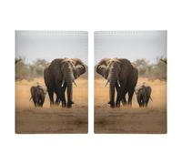 Reisepasshülle mit Motiv "Walking Elephants", Reisepasshülle für Reisen, Reisepasskarten, Brieftaschenschutz, RFID-blockierend, Leder-Kartenetui für Damen und Herren, wandelnde Elefanten, Gehende