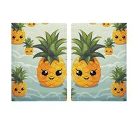 Reisepasshülle mit niedlichem Ananas-Motiv, Reisepasshülle für Reisen, Reisepass, Kartenschutz, Brieftasche, RFID-blockierend, Leder-Kartenetui für Damen und Herren, niedliche Ananas, 20,3 x 13,8 cm,