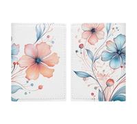 Reisepasshülle mit niedlichem Aquarell-Blumenmuster, mit Kreditkartenfächern und Bordkarten-Schlitz, Reisepasshalter für Reisepässe, Kreditkarten, Bordkarten