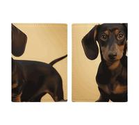 Reisepasshülle mit niedlichem Dackel, Reisepasshülle mit Kreditkartenfächern und Bordkarten-Schlitz für Reisen, Familienausweis, Dokumenten-Organizer (20,3 x 13,7 cm)