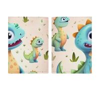 Reisepasshülle mit niedlichem Dinosaurier-Motiv, mit Karten- und Ticketfach, PU-Leder, einfacher Zugriff, Reiseutensilien, Dokumenten-Organizer, wasserdichte Reisebrieftasche für Männer und Frauen