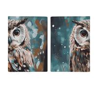 Reisepasshülle mit niedlichem Eulen-Motiv, Reisepasshülle für Reisen, Reisepass, Karten, Brieftasche, RFID-blockierend, Leder-Kartenetui für Damen und Herren, niedliche Eule, 20,3 x 13,8 cm, Niedliche