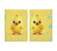 Reisepasshülle mit niedlichem gelbem Huhn-Motiv, Reisepasshülle für Reisen, Reisepasskarten, Brieftaschenschutz, RFID-blockierend, Leder-Kartenetui für Damen und Herren, niedliches gelbes Huhn, Süßes