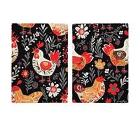 Reisepasshülle mit niedlichem Hahn-Huhn-Motiv, bedruckt, Reisepasshülle für Reisen, Reisepass, Kartenhülle, RFID-blockierend, Leder-Kartenetui für Damen und Herren, niedlicher Hahn, Niedliche