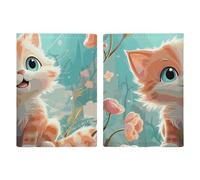 Reisepasshülle mit niedlichem Katzenmotiv, mit Kreditkartenfächern und Bordkartenfach für Reisen, Familienausweis, Dokumenten-Organizer (20,3 x 13,7 cm)