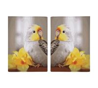 Reisepasshülle mit niedlichem Nymphensittichmotiv, Reisepasshülle für Reisen, Reisepass, Brieftasche, RFID-blockierend, Leder-Kartenetui für Damen und Herren, niedlicher Nymphensittich, 20,3 x 13,8