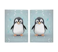 Reisepasshülle mit niedlichem Pinguin-Druck, Reisepasshülle für Reisen, Reisepass, Kartenschutz, Brieftasche, RFID-blockierend, Leder-Kartenetui für Damen und Herren, niedlicher Pinguin, 20,3 x 13,8