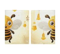 Reisepasshülle mit niedlichen Bienen, Honig, mit Kreditkartenfächern und Bordkartenfach für Reisen, Familienausweis, Dokumenten-Organizer (20,3 x 13,7 cm)