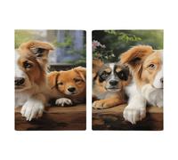 Reisepasshülle mit niedlichen Hunden, ultradünn, PU-Leder, Reisedokumenten-Organizer, kompakt, Premium, internationaler US-Pass, Schutzhülle für Damen und Herren